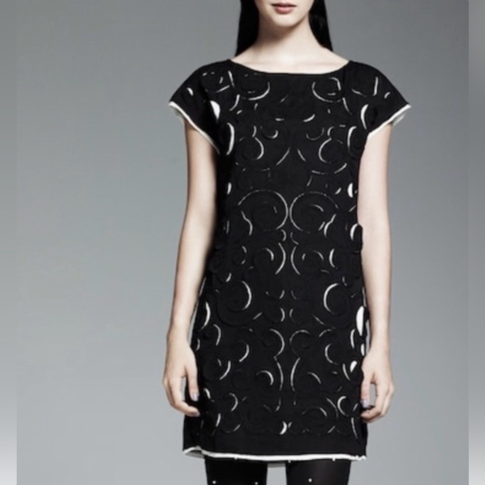 Elegant Catherine Malandrino Black Swirl Dress